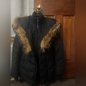 Mackage Women's Black Coat with Natural Fur